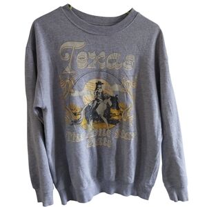 Zoe+Liv Texas Lonestar State Vintage Inspired Cowgirl Rodeo Graphic Sweatshirt M